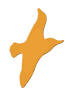 Kleines Logo in der Form eines Zugvogels
